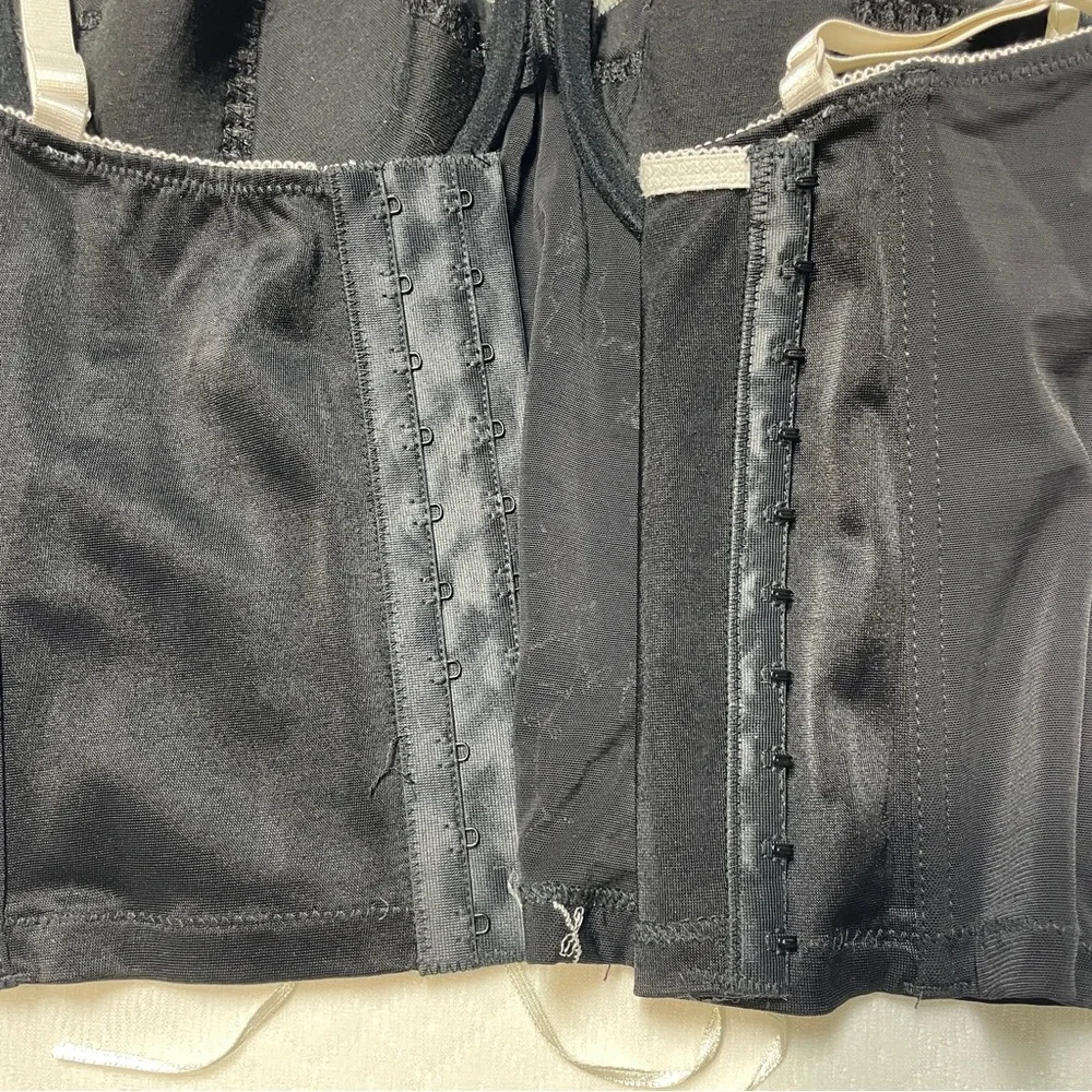 Black‎ Bustier Top with White Embroidery size 36C